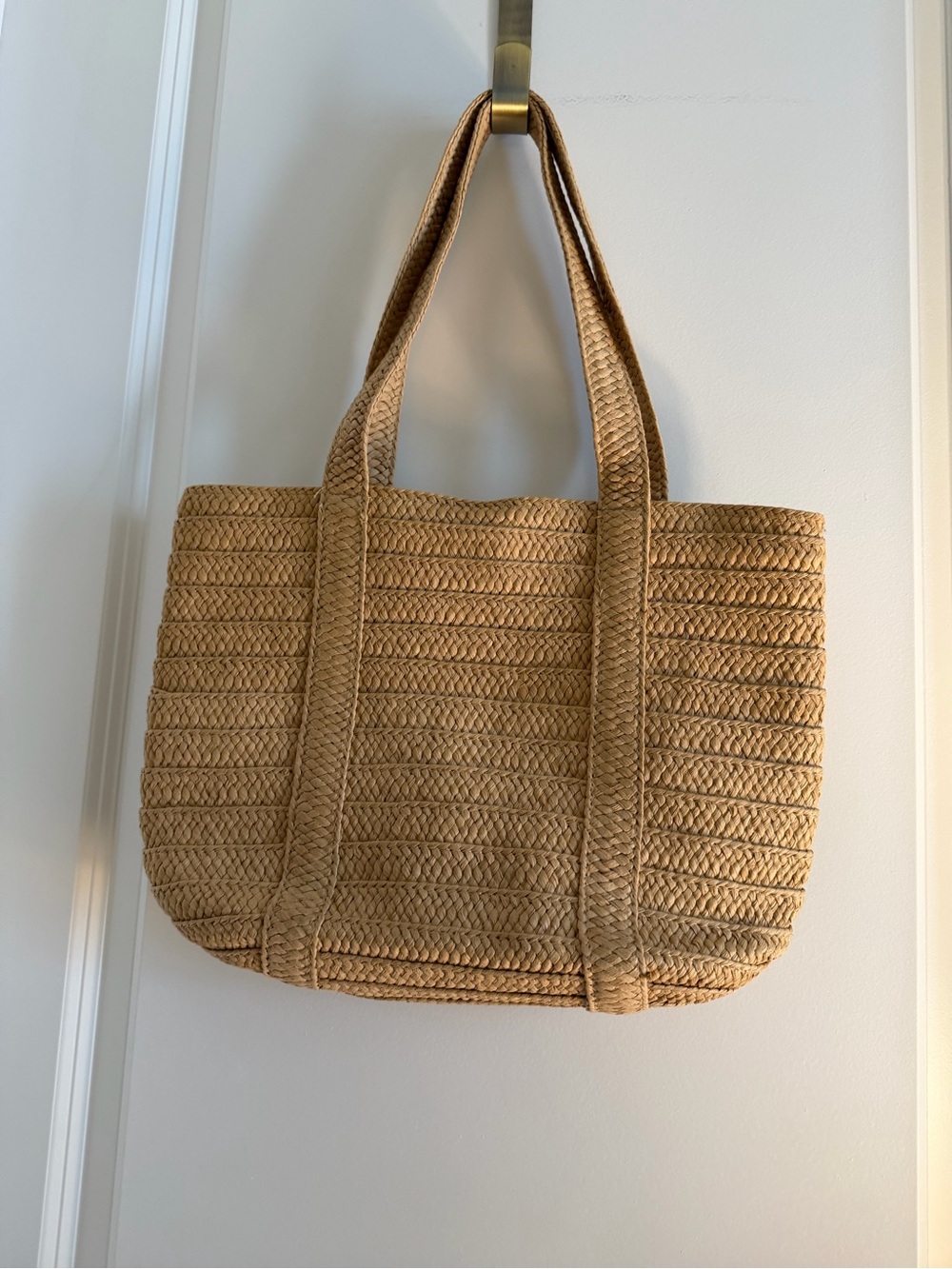 Draper James Braided Straw Tote in Tan